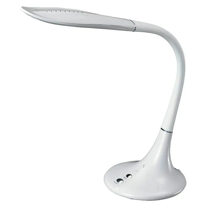 Globo LED-Tischleuchte Pattaya - 10 W, L x B x H: 50 x 17,7 x 79 cm, Weiß, Warmweiß - Eine moderne, weiße LED-Schreibtischlampe mit flexiblem Hals und Touch-Bedienfeld, ideal für den Arbeitsplatz oder zum Lesen.