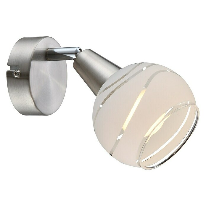 Globo Elliott Stropni reflektor  (4 W, Bele barve/prozoren, nikelj mat barve, E14, 1 kos) | 3018 - Wandleuchte | CACC - Wandleuchte | CAC - Indoorleuchten | CA - Beleuchtung | C - Elektro | BAUHAUS