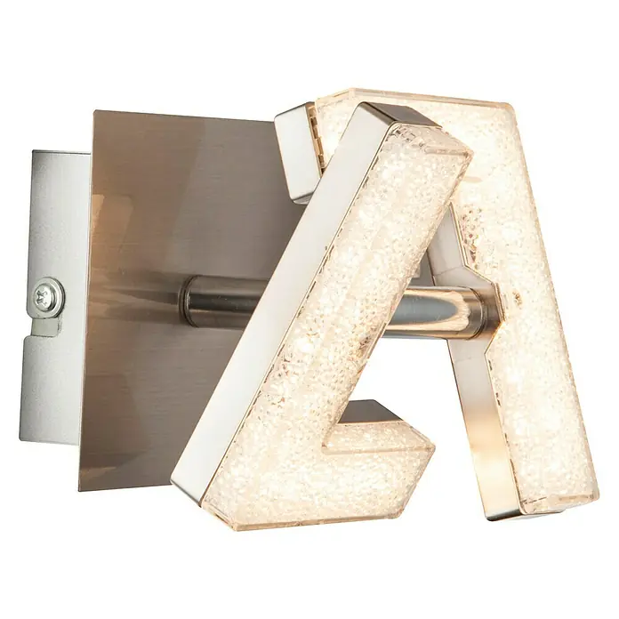 Tween Light LED-Deckenstrahler Square Crystal - 4 W, Nickel matt, Warmweiß - Wandleuchte in A-Form mit Chromakzenten, die ein modernes Design und eine helle, akzentuierte Beleuchtung bietet.