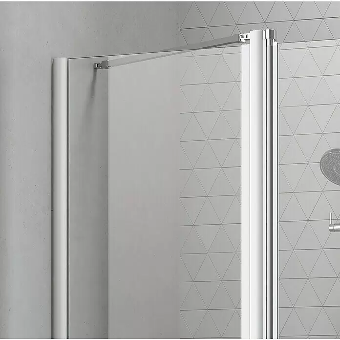 Camargue Vario Eckdusche S3+S15+S3+S15 - 130 x 130 x 195 cm, Beschichtet, Silber, Glasstärke: 6 mm - Detailaufnahme