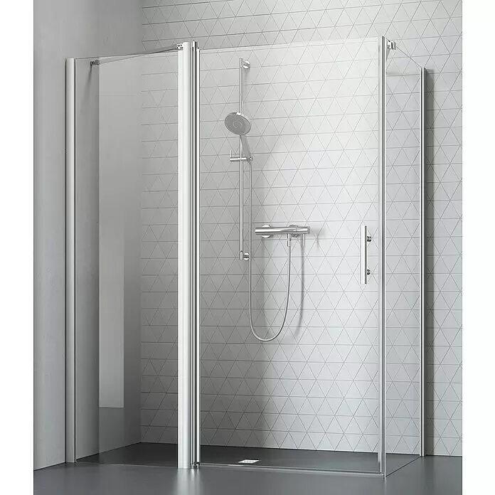 Camargue Vario Eckdusche S3+S15+S13PL x B x H: 120 x 130 x 195 cm, Beschichtet, Stärke: 6 mm, Silber