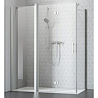 Camargue Vario Eckdusche S53+S16+S13P (L x B x H: 120 x 150 x 195 cm, Beschichtet, Stärke: 6 mm, Silber)