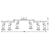 LED-Deckenstrahler (6 x 3 W, Länge: 1.190 mm, Warmweiß, Nickel matt)
