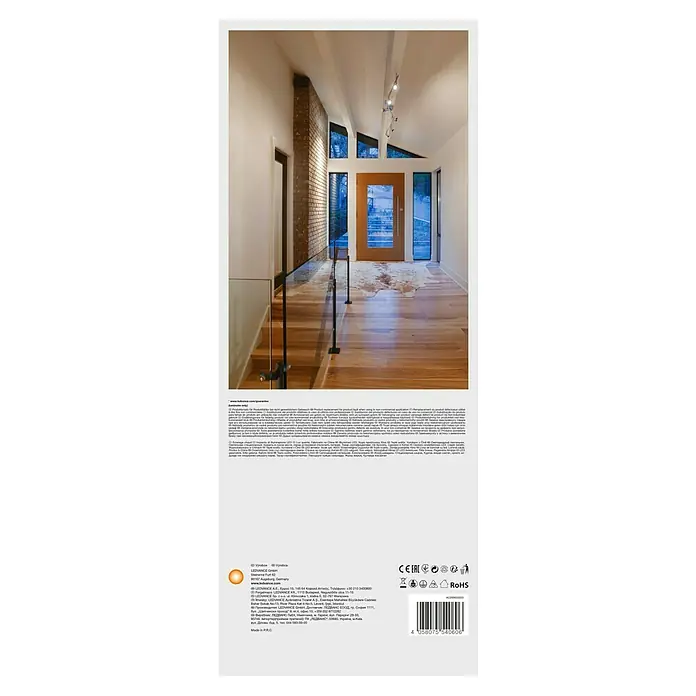 Osram LED-Deckenstrahler - 15,6 W, L x B x H: 1.190 x 80 x 170 mm, Nickel matt, Warmweiß, 6 Stk. - Moderne Innenraumbeleuchtung. Elegantes Design mit Holzfußboden, Backsteinwand und moderner Leuchte für stilvolle Akzente im Raum.