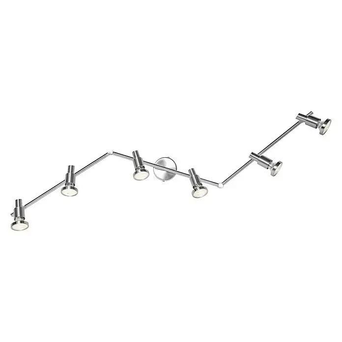 Osram LED-Deckenstrahler - 15,6 W, L x B x H: 1.190 x 80 x 170 mm, Nickel matt, Warmweiß, 6 Stk. - Diagonale Ansicht