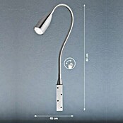 Fischer & Honsel LED-Wandleuchte Sten (5 W, L x B x H: 45 x 3 x 48 cm, Nickel matt, Warmweiß) | BAUHAUS