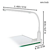 Eglo LED-Klemmleuchte (4,5 W, Weiß, L x B x H: 45 x 6,5 x 27,5 cm)