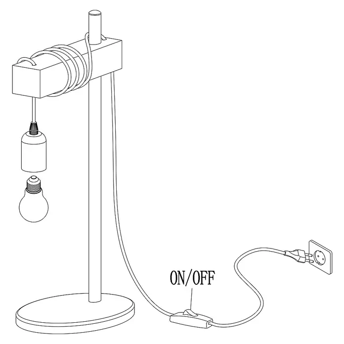 Eglo Townshend Tischleuchte - 10 W, L x B x H: 17,5 x 15,5 x 50 cm, Schwarz, Braun, E27 - Eine minimalistische Stehlampe mit einem freiliegenden Glühbirnen Design und einem praktischen Schalter für einfaches Ein- und Ausschalten.