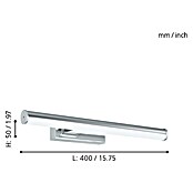 Eglo LED-Spiegelleuchte (7,4 W, Chrom, L x B x H: 40 x 12,5 x 5 cm)