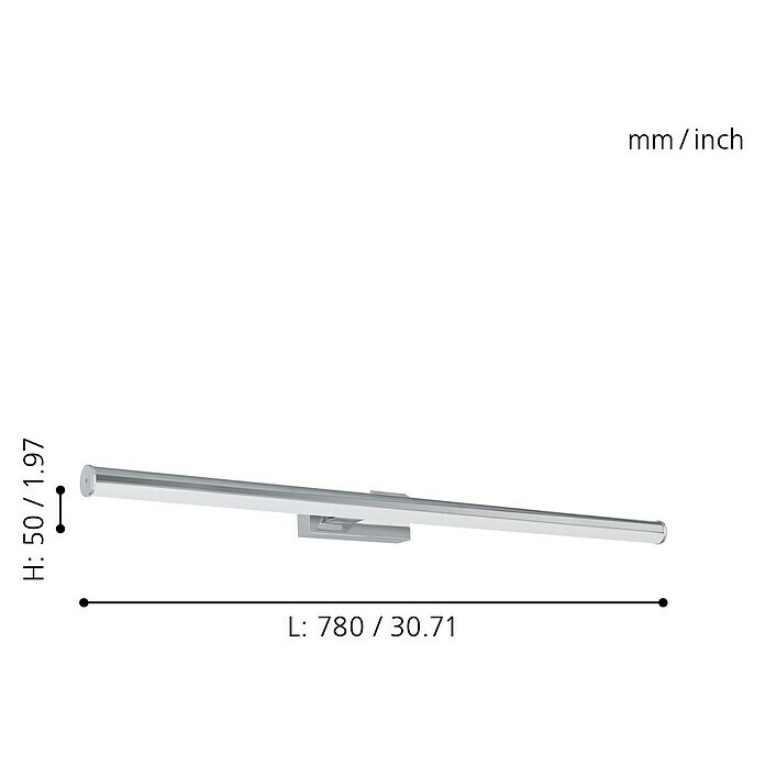 Eglo LED svjetiljka za ogledala (14 W, Krom, D x Š x V: 78 x 12,5 x 5 cm)