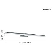 Eglo LED-Spiegelleuchte (14 W, Chrom, L x B x H: 78 x 12,5 x 5 cm)