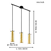 Eglo Pinto Gold Pendelleuchte (3 x 60 W, Gold, Höhe: 110 cm)