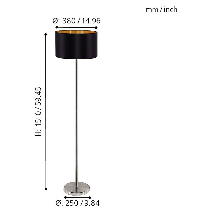 Eglo Maserlo Stehleuchte (60 W, Gold, Höhe: 151 cm)