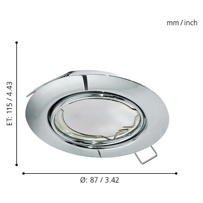 Eglo LED-Einbauleuchten-Set Peneto (3 x 5 W, Chrom, Ø x H: 87 x 115 mm)