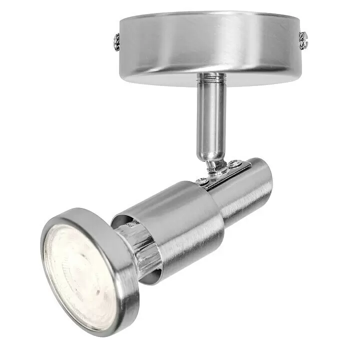 Osram LED-Deckenstrahler - 2,6 W, L x B x H: 80 x 80 x 130 mm, Nickel matt, Warmweiß, 1 Stk. - Diagonale Ansicht