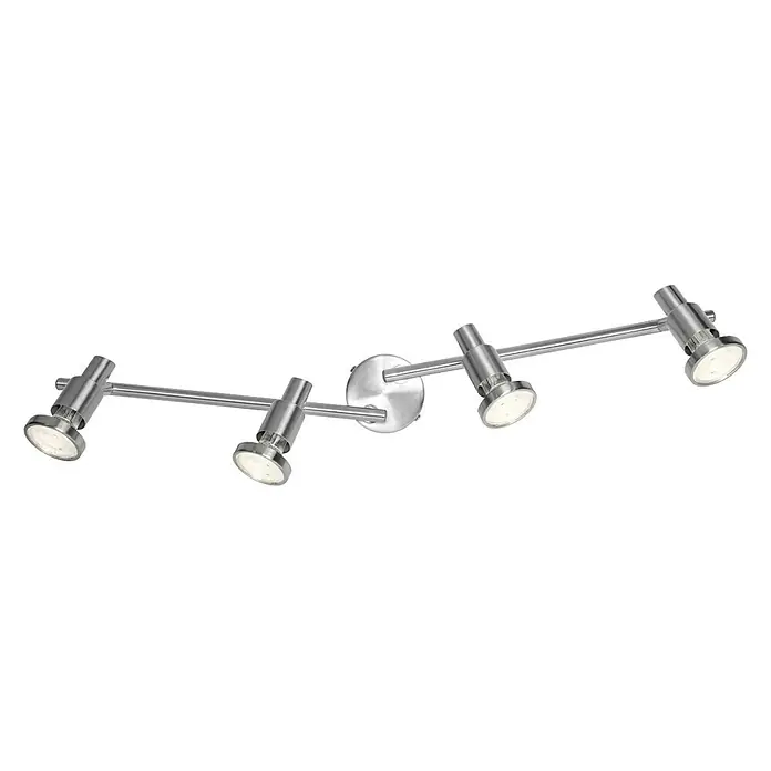 Osram LED-Deckenstrahler - 10,4 W, L x B x H: 675 x 80 x 155 mm, Nickel matt, Warmweiß, 4 Stk. - Strahler mit vier Leuchten in gebürstetem Nickel. Die moderne Lampe erhellt jeden Raum mit ihrem hellen Licht.