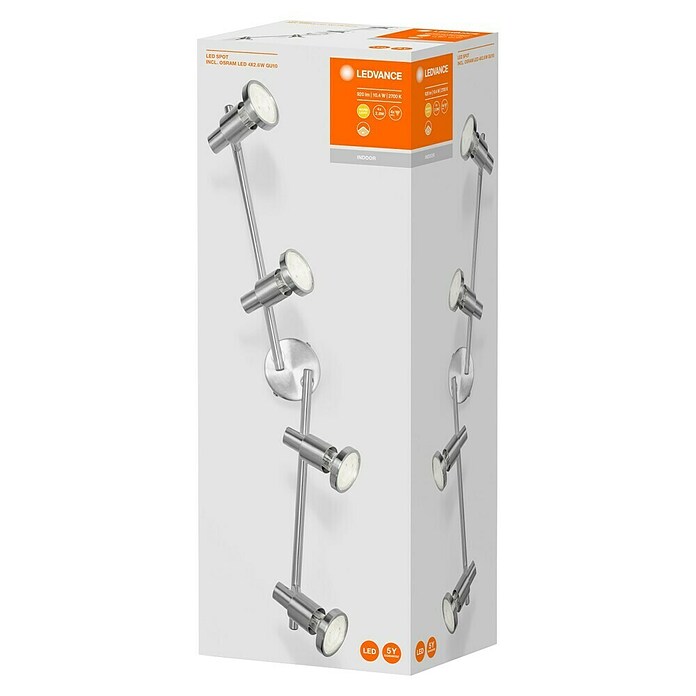 LED-Deckenstrahler (4 x 3 W, Länge: 675 mm, Warmweiß, Nickel matt)