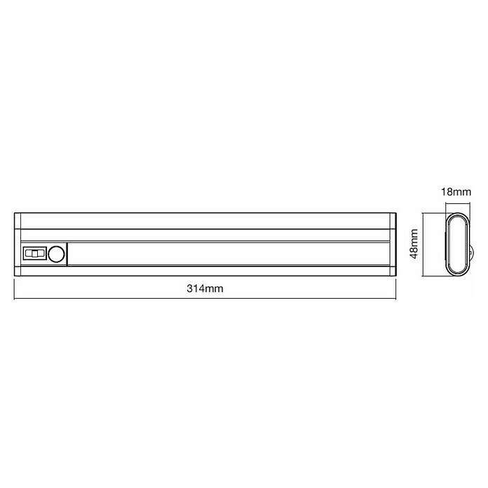 Osram Linear Lámpara LED bajo mueble (2,9 W, Sensor de movimiento, L x An x Al: 31,4 x 4,8 x 1,8 cm, Blanco)