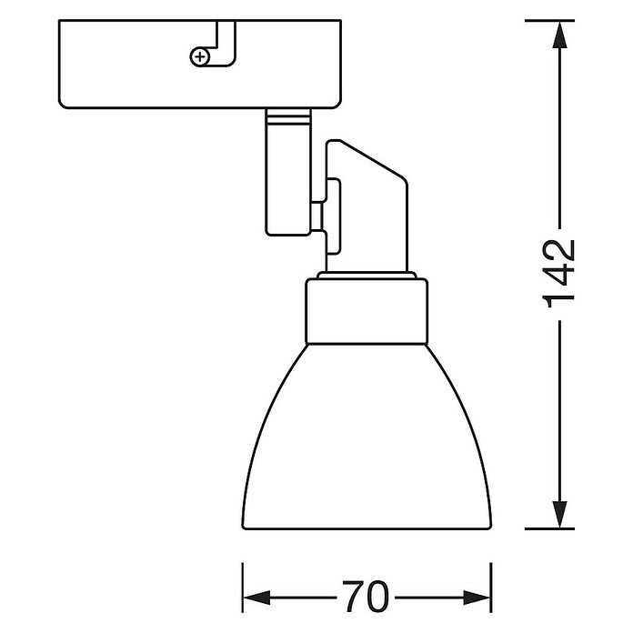 Osram LED-Deckenstrahler 827 (1 x 2 W, Farbe: Weiß/Silber, L x B x H: 8 x 8 x 14,2 cm)