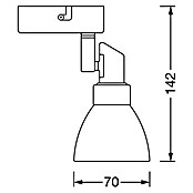 Osram LED-Deckenstrahler 827 (1 x 2 W, Farbe: Weiß/Silber, L x B x H: 8 x 8 x 14,2 cm)