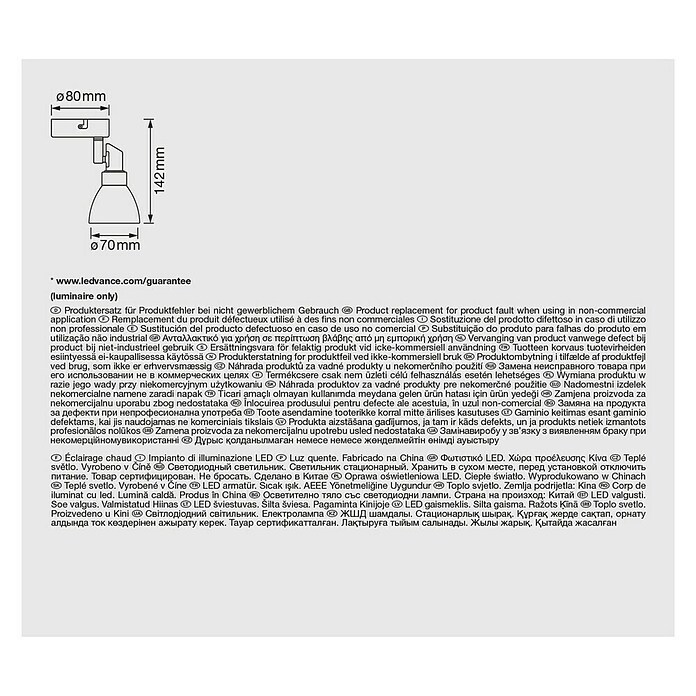 Osram LED-Deckenstrahler 827 (1 x 2 W, Farbe: Weiß/Silber, L x B x H: 8 x 8 x 14,2 cm)