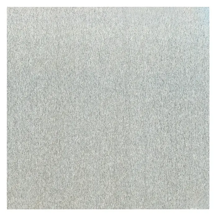 Alberts Chapa lisa - L x An: 1.000 x 300 mm, Espesor: 0,5 mm, Aluminio, Cepillado - Primer plano de una superficie cuadrada con textura gris, mostrando variaciones sutiles y una apariencia homogénea.