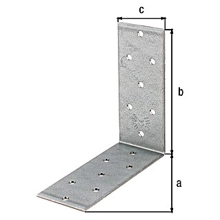 Alberts Escuadra con placa perforada (L x An x Al: 100 x 40 x 100 mm, Zincado, 1 ud.)