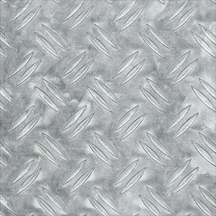 Kantoflex Riffelblech - 1.000 x 200 mm, Stärke: 1,5 mm, Aluminium, Unbehandelt - Strukturierte Aluminiumplatte mit erhabenen, rautenförmigen Mustern, die für Rutschfestigkeit sorgt. Robustes, industrielles Design.