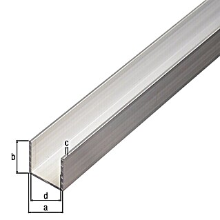 Alberts BA-Profil (L x B x H: 1 000 x 20 x 20 mm, Aluminium, U-Profil)