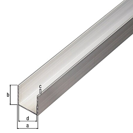 Alberts U-Profil (1 000 x 6 x 6 mm, Stärke: 1 mm, Natur, Unbehandelt)