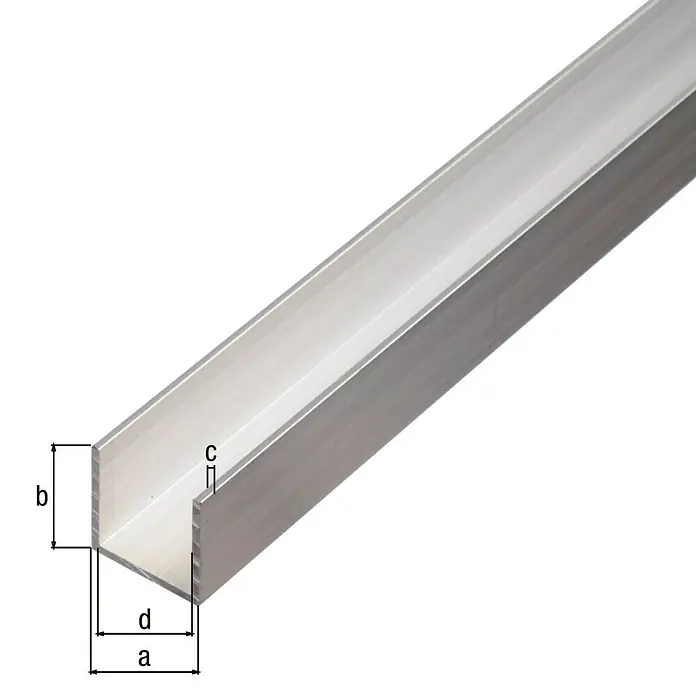 Alberts BA-ProfilL x B x H: 1.000 x 10 x 10 mm, Aluminium, U-Profil