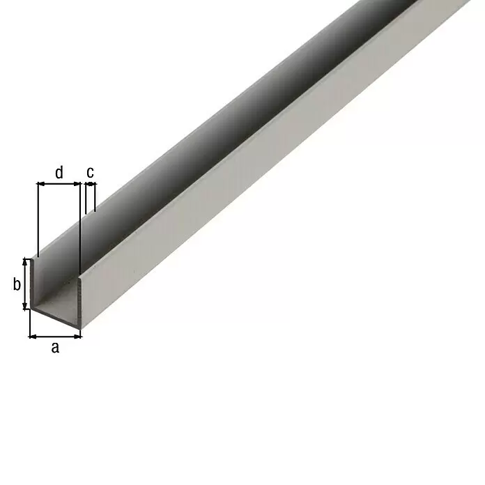 Alberts BA-ProfilL x B x H: 2.600 x 10 x 8 mm, Aluminium, U-Profil