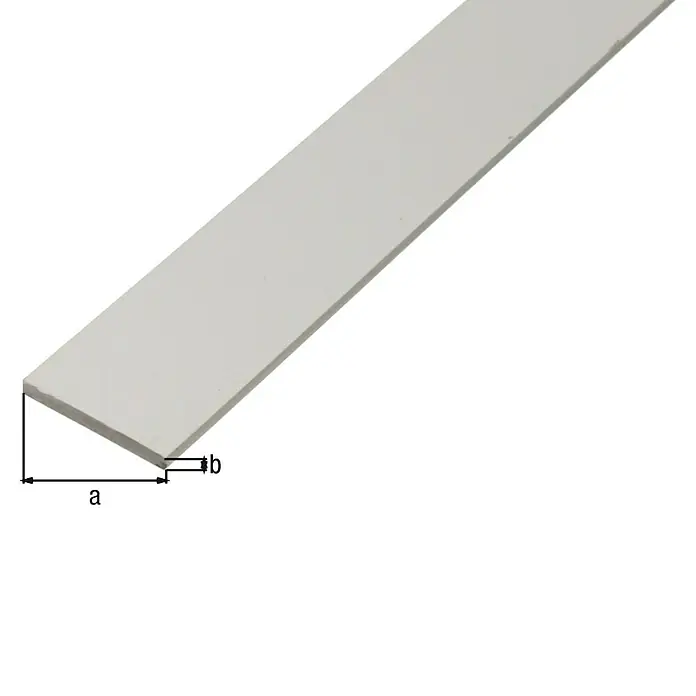 Alberts FlachstangeL x B: 2.600 x 20 mm, Stärke: 2 mm, PVC, Weiß