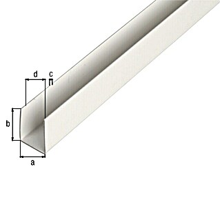 Alberts U-Profil (L x B x H: 1.000 x 8,7 x 6,2 mm, Kunststoff, Weiß)