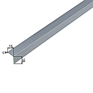 Alberts Winkelprofil (L x B x H: 2.600 x 20 x 20 mm, Aluminiumgrau, Gleichschenklig, PVC)