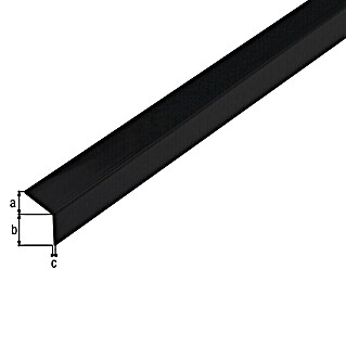 Alberts Perfil angular (Isósceles, Negro brillante, L x An x Al: 1.000 x 20 x 20 mm, Plástico)