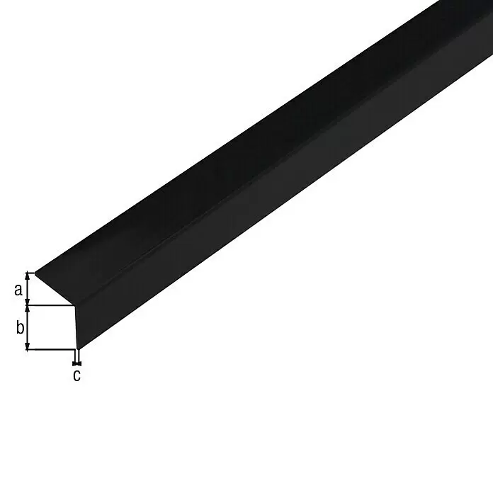 Alberts Winkelprofil selbstklebendGleichschenklig, Schwarz glänzend, L x B x H: 1.000 x 20 x 20 mm, Kunststoff