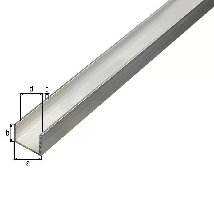 Alberts BA-ProfilL x B x H: 1.000 x 15 x 10 mm, Aluminium, U-Profil