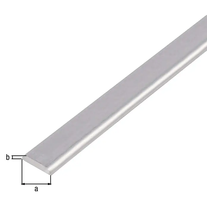 Alberts Abdeckprofil - B x L: 19 x 1.000 mm, Stärke: 4 mm, Aluminium, Aluminium - Flachstahlprofil mit den Dimensionen a und b.