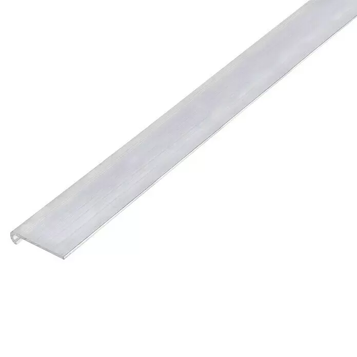 Alberts Abschlussprofil - Natur, L x B: 1.000 x 26 mm - Silbernes Metallflachprofil mit gekrümmter Kante.