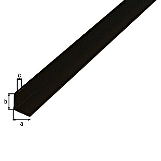 Alberts Winkelprofil (L x B x H: 2.600 x 25 x 25 mm, Schwarz, Gleichschenklig, PVC)