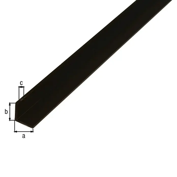 Alberts Winkelprofil - 2.600 x 20 x 20 mm, Stärke: 1 mm, Kunststoff, Schwarz - Winkelprofil aus Kunststoff mit den Maßen a, b und c. Dieses schwarze Profil bietet vielseitige Einsatzmöglichkeiten.