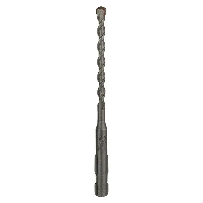 Bosch Broca para hormigón y mampostería SDS-Quick - 1 ud., Diámetro de la broca: 5,5 mm - Primer plano de una broca SDS utilizada para máquinas perforadoras. Ideal para perforar materiales duros como hormigón y piedra.