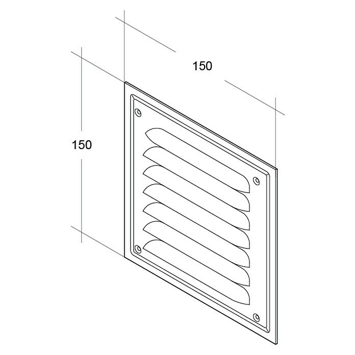 ABDECKGITTER ALU 150X150 METALLIC BESCHICHTET