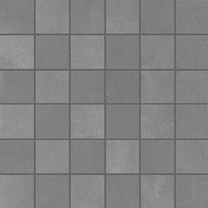 Mosaikfliese Metallo Zinco - 30 x 30 cm, Grau, Matt - Graue Bodenfliesen mit quadratischem Muster und schmalen Fugen für ein modernes und zeitloses Design. Ideal für Badezimmer, Küche oder Flur.