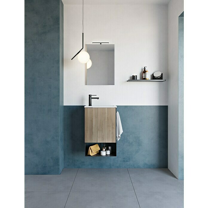Riva Conjunto de mueble de baño Indus (Ancho total del mueble de baño: 45,3 cm, Abedul, Mate, 3 pzs.) | BAUHAUS