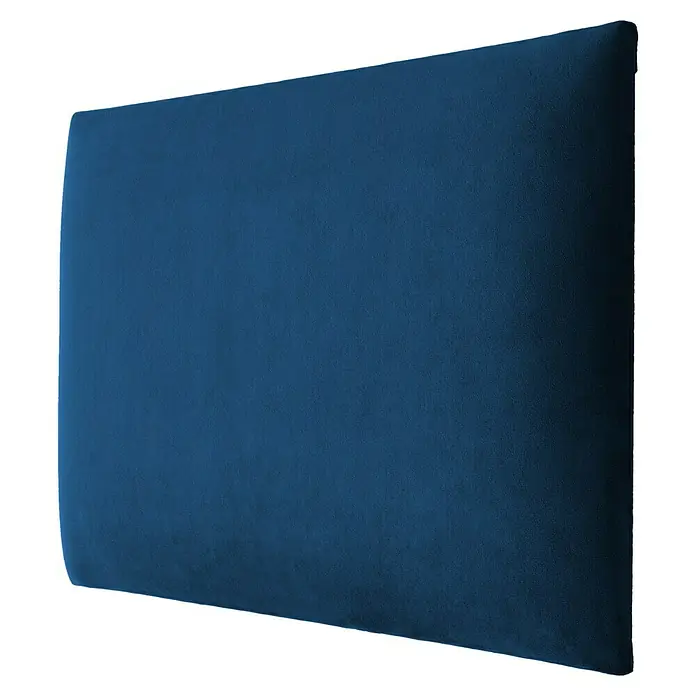 Fllow Set de paneles de pared acolchados Set Velvet A3 - 300 x 120 cm, Azul - Primer plano de un panel acústico azul, diseñado para absorber el sonido y mejorar la acústica de la habitación. Perfecto para oficinas o estudios.