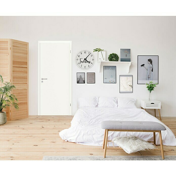 Zimmertür (860 x 1.985 mm, DIN Anschlag: Rechts, Weiß, Mittellage: Wabe)