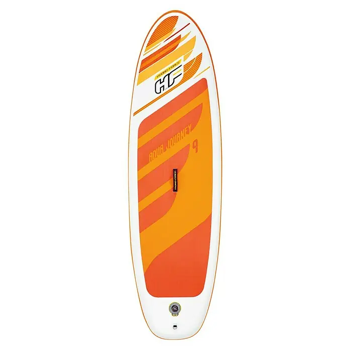 Bestway Hydro Force Juego de paddle surf Aqua Journey - L x An x Al: 274 x 76 x 12 cm, Carga útil: 100 kg, Hinchable, Naranja/Blanco - La tabla de paddle surf Hydro-Force Aqua Journey es ideal para lagos y ríos. Es robusta y está equipada con asas antideslizantes para un buen agarre.