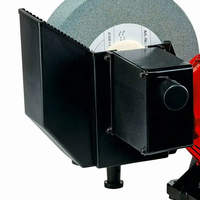 Einhell Lijadora en seco y en húmedo eléctrica TC-WD 200/150 - 170 W - Primer plano de una amoladora con protección de seguridad.